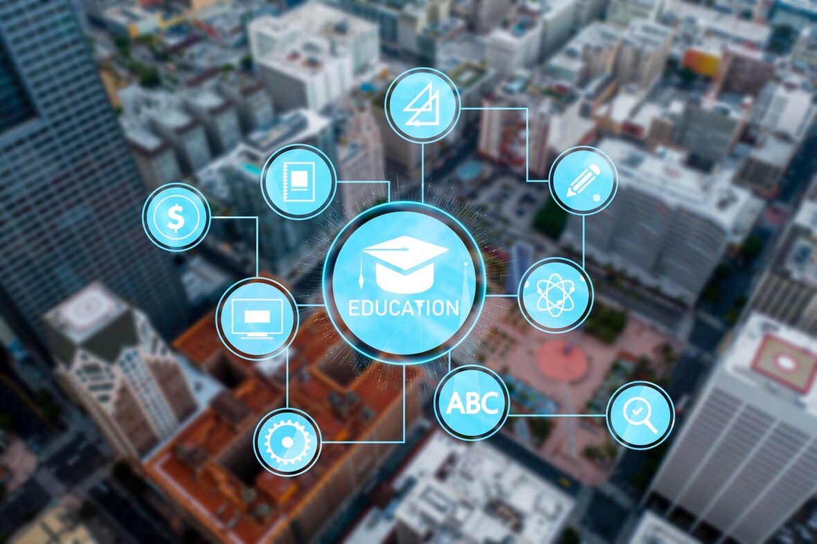 City committed education collage concept