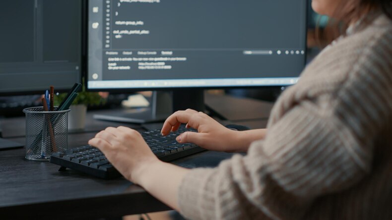 Coder hands typing